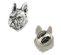 Art-Dog Unique Edition Silver Dog Pin Badge - Silver-Plated Handmade - Brooches Women - Funny Pins - Silver Brooch Jewelry - French Bulldog II - 2,2x1,7x3cm