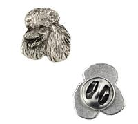 Art-Dog Unique Edition Silver Dog Pin Badge - Silver-Plated Handmade - Brooches Women - Funny Pins - Silver Brooch Jewelry - Poodle - 2x1,8x3cm