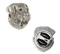 Art-Dog Unique Edition Silver Dog Pin Badge - Silver-Plated Handmade - Brooches Women - Funny Pins - Silver Brooch Jewelry - Labrador Retriever - 1,8x1,6x4,5cm