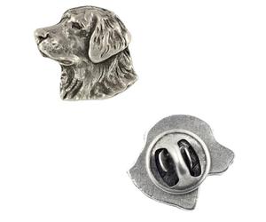 Art-Dog Unique Edition Silver Dog Pin Badge - Silver-Plated Handmade - Brooches Women - Funny Pins - Silver Brooch Jewelry - Golden Retriever - 1,8x2x3cm