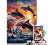 Art Dolphin Adult Puzzles 1000 Pieces,Help The Brain Exercise Addictive Toys to Cultivate Patience Unique Challenge Game (38x26cm)