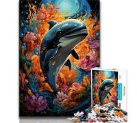 Art Dolphin JigsawPuzzle 1000 Pieces for Adults,Family Game Stress Reliever Difficult Challenge Secret Santa Gifts (75x50cm)