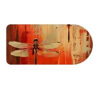 Art Dragonflies on Red Background Mouse Pad, Large Gaming Keyboard Mat with Non-Slip Rubber Base, Big Extended Desk Protector for Home Office, 29.1’’ x 13.8’’