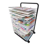 Art Drying Rack with Wire Shelves Black Powder Coated Finish Ideal for Schools and Art Clubs Easy Mobility with Rollers 25 Layer Capacity 30