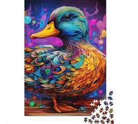 Art Duck Jigsaw Puzzles Puzzles for Adults Kids. 1000 Pieces Whimsical Challenge Toy Educational Game Home Decoration for Educational Games Gifts 1000pcs (38x26cm)