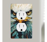 Art Eagle 1-Gang Wall Plates, Unbreakable Duplex Receptacle Outlet Covers 4.5" X 2.76" Polycarbonate Dual Outlet Faceplates Covers For Kitchen Home Kids Room Decor