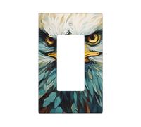 Art Eagle Wall Plate Cover 1 Gang Light Switch Cover Decorative Single Duplex Wall Plates Standard Size Decorator Blank Electrical Switch Plate Cover for Electrical Outlets