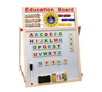Art Easel for Kids - Double-sided Wooden Tabletop, Magnetic, Dry-Erase Surface & Chalkboard Paint | Portable Counting Beads Design for Kindergarten, Home & Classroom Activite