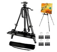 Art Easel Stand - 52-160cm Metal Tripod, Portable Adjustable Easel, Canvas Display Rack | Ideal for Painting Drawing Studio Table Top Floor Outdoor Classroom Teens Adults Creativity Work
