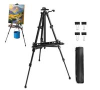Art Easel Stand for Painting & Display, 54-120 cm Adjustable Aluminum Artist Easel, Folding Tripod with Plastic Tray, Portable Bag for Tabletop and Floor Painting, Drawing, Art Sketch