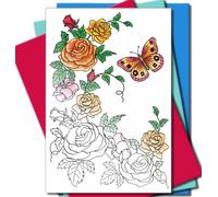 Art Eclect Adult Colour in Cards for Birthday, Anniversary and Every Celebration, 10 Greeting Cards and 10 Coloured Envelopes Included (Set A/Rainbow)