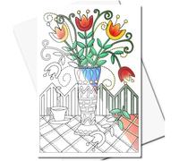 Art Eclect Adult Colouring Cards, Greeting Cards to Colour in for Birthdays and Thank You Note Cards, 10 Designs and White Envelopes, (From The Garden)