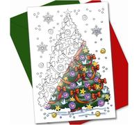 Art Eclect Christmas Colouring Cards for Adults, 10 Different Designs with Envelopes Included (Christmas 2018B)