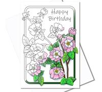 Art Eclect Colouring Birthday Cards for Adults, 10 Cards with Different Designs and 10 White Envelopes (Birthday2 10)