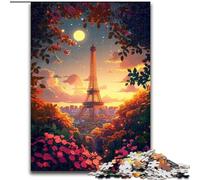 Art Eiffel Tower JigsawPuzzle 1000 Pieces for Teenagers, Brain Intelligence Challenge Addictive Toys for Home Decoration (26x38cm)