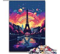 Art Eiffel Tower JigsawPuzzle 1000 Pieces for Teenagers, Educational Family Game Suitable for Desktop Decoration (50x75cm)