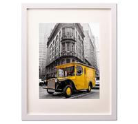 Art Emotion Solid Wood Picture Frame in White, 20x24 with 16x20 Opening (Handmade Finishing Seamless Surface), 2MM Reinforced Glass, Hangers for Horizontal or Vertical Display