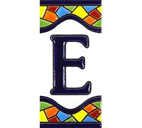 ART ESCUDELLERS House Letter Tile, Ceramic, 429 x 213 inch, Letter 'E', Mosaic, Geometric, Artistic