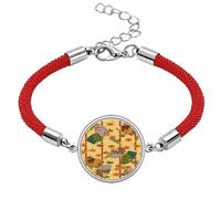 Art Fan Ukiyo-e Japan Lucky Red String Bracelet Rope Bracelet Handmade