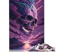 Art Fantasy Skull Puzzle Rectangular Paper Board 100 Percent Recycled Cardboard Jigsaw Puzzle for Adult Children 1000pcs (75x50cm)
