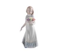 Art Figure Decorations, Lady Flower Basket Porcelain Statues,Ceramic Girls Sculpture Pottery Home Decor, Collectible Great Gift Crafts, Ornaments For Home Party