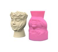 Art Figure Molds Flower Vase Mold Artistic Human Figure Shape Silicone Planter Flowerpot for Hand-Making Lover Cement Planter Molds