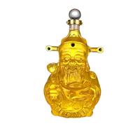 Art Figurine - 1000Ml Whiskey Decanter - Transparent Glass Craft Wine Bottle, God Of Wealth Creative Wines Bottles Whiskeys Decanter