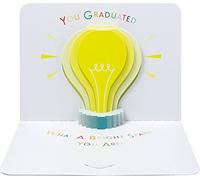 Art File FORM PP032 Light Bulb Graduation 3D Pop Up Greeting Card, Multicolor, Paper