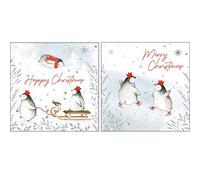 Art File Playful Penguins Christmas Cards - 10 Cards in 2 Designs