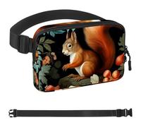 Art Flower Squirrel Pattern-1042 Crossbody Fanny Pack for Men&Women,Belt Bag for Travel Casual Walking Running Hiking Cycling, Multicolor, 1.5x9.0x5.9in/4x23x15cm
