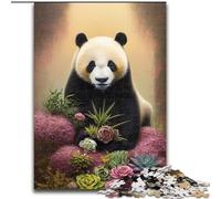 Art Flower with Panda 1000 Pieces Jigsaw Puzzles For Teens And Adults, Toys Educational Games Stress Relieving Unique Birthday And Gifts (50x75cm)