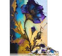 Art Flowers 1000 Pieces Wooden Puzzles for Adults Jigsaw Puzzles Educational Game Challenge Toy 1000pcs (75x50cm)
