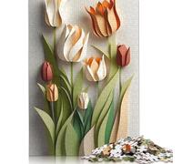 Art Flowers 1000 Pieces Wooden Puzzles for Adults Jigsaw Puzzles Educational Game Challenge Toy 1000pcs (75x50cm)
