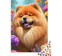 Art Flowers Dogs Jigsaw Puzzles for Adults 500 Piece High Challenging DIY Large Puzzle Educational Toy Funny Family Games Unique Home Decor 500pcs (52x38cm)
