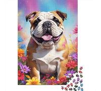 Art Flowers Dogs Puzzle Fun Premium Cardboard Jigsaw Puzzle for Adults Teen 1000pcs (75x50cm)