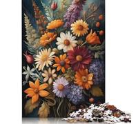 Art Flowers Jigsaw Puzzles Puzzle 500 Pieces Jigsaws Rectangular Wooden Jigsaw Stress Reliever Difficult Challenge 500pcs (52x38cm)