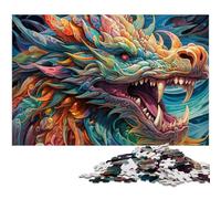 Art Flying Dragons 1000-Piece Jigsaw Puzzle cardboard Jigsaw Puzzles for Adults for Teenagers & Teens, Ideal Birthday 26X38CM/10.23x14.96inch