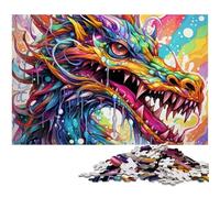 Art Flying Dragons 1000Pc Adults Jigsaw Puzzle cardboard Puzzles Challenging Brain Teaser for Teenagers, Family Game Night Fun 26X38CM/10.23x14.96inch
