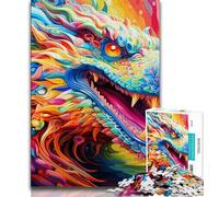 Art Flying Dragons Jigsaw Puzzles for Adults 1000,Learning Educational Toys Family Games with Matching Poster And Trivia Sheet (38x26cm)
