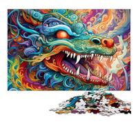 Art Flying Dragons Jigsaw Puzzles for Adults 1000 Piece Jigsaw Puzzles for Adults for Family And Friends, Suitable for Ages 14+ 26X38CM/10.23x14.96inch
