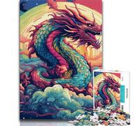 Art Flying Dragons Jigsaw Puzzles for Adults,Challenging To Complete But Fun And Humorous Birthday Present,Gifts,Wall Art (38x26cm)