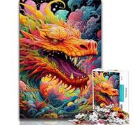 Art Flying Dragons Jigsaw Puzzles for Adults Teenagers Jigsaws Puzzle,Help The Brain Exercise Addictive Toys to Cultivate Patience Suitable for Couples (50x75cm)