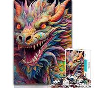 Art Flying Dragons Puzzles for Adults And Teenagers,Challenging To Complete But Fun And Humorous Educational Game for Birthday (75x50cm)