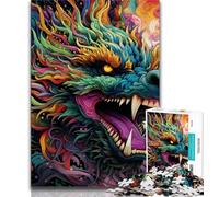 Art Flying Dragons Puzzles for Adults Teens 1000pc Puzzle,Help The Brain Exercise Addictive Toys to Cultivate Patience A Work of Art (50x75cm)
