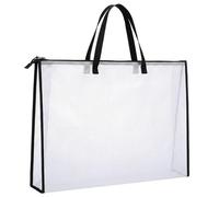 Art Folder, A1 Art Portfolio Case with Handle, 63X41cm Clear Grid Folder for Artwork, Documents, Teaching Materials, Ideal for Artists, Students, Office Workers