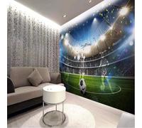 Art Football Field Lights Lawn 3D Wallpaper Premium Textured Silk Study Dining Living Room Bedroom Sofa TV Wall Easy Install-350cm×256cm