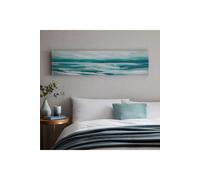 Art for the Home Abstract Shores Printed Canvas - White / Teal Wall Art - Contemporary Abstract picturesque painted shoreline design - Feature design - Cover for small cracks and imperfections