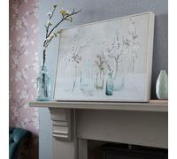 Art for the Home Apple Blossom Bottles Framed Floral Printed Canvas