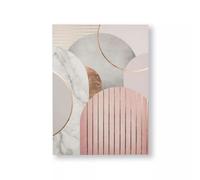 Art for the Home Art Deco Geo Metallic Printed Canvas | Pink