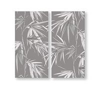 Art For The Home Bamboo Blooms Set of 2 Printed Canvas - Grey/Monochrome wall art - Traditional Photographic art Floral Bamboo leaved Design - Feature design -Cover for small cracks